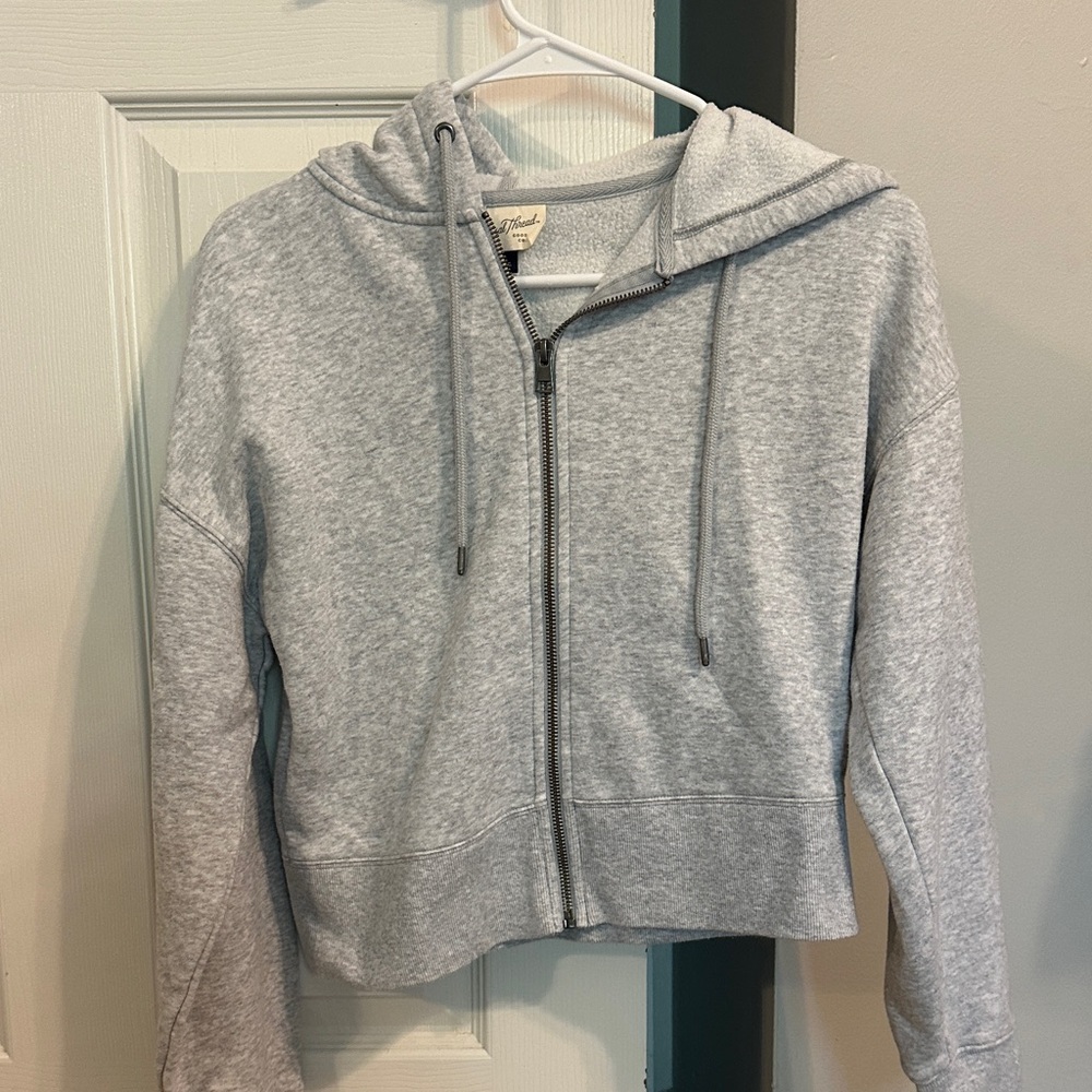 Gray Zip-Up Hoodie